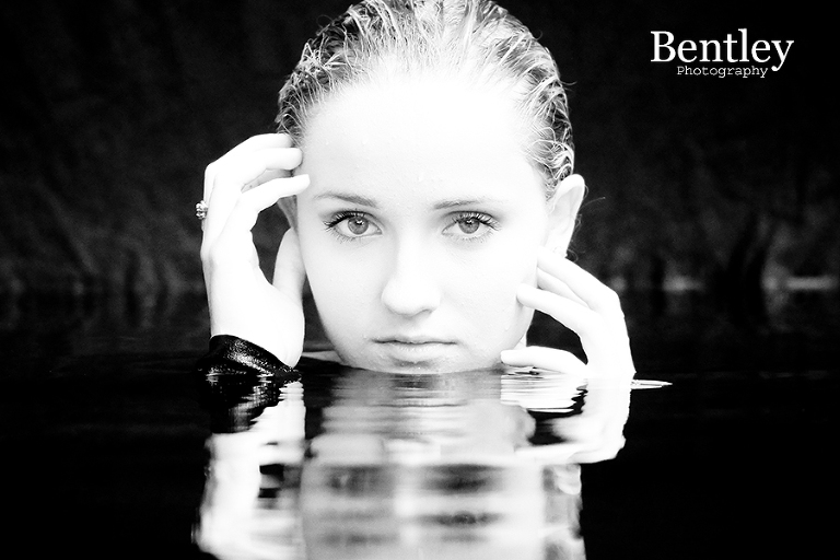 Bentley Photography, senior portrait, water